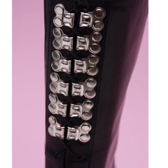 Chloe Sevigny X Opening Ceremony black platform boots SZ 7 - Picture 3 of 9